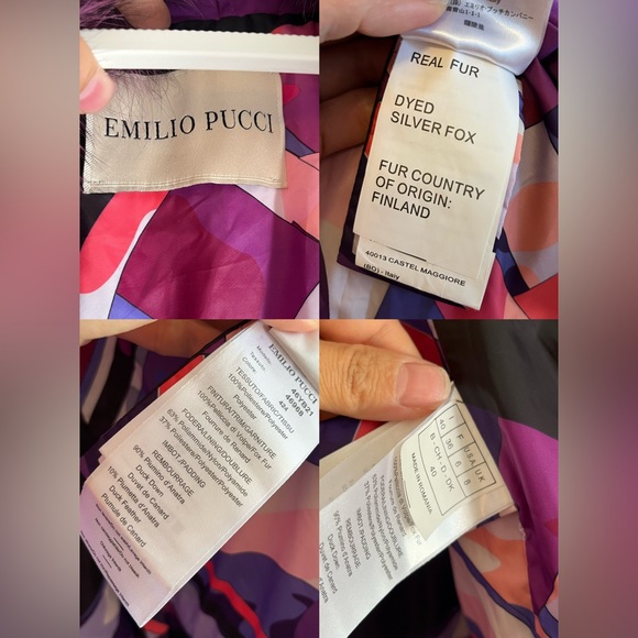 ❗️Clearance❗️Emilio Pucci Purple Real Fox Fur Down Jacket Women 3/4 Sleeves - Picture 16 of 17